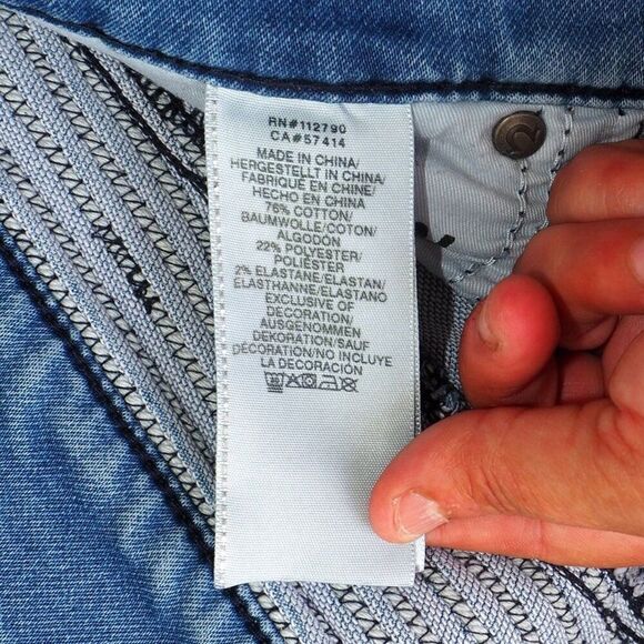 True Religion Rocco Relaxed Skinny Jeans Medium Distressed Wash Men's 34 - Picture 4 of 14